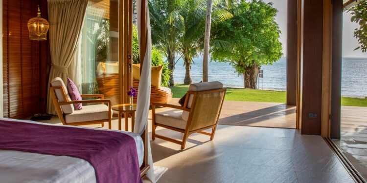 Villa Baan Puri Exklusives Ferienhaus Koh Samui Thailand Ausblick Schlafzimmer