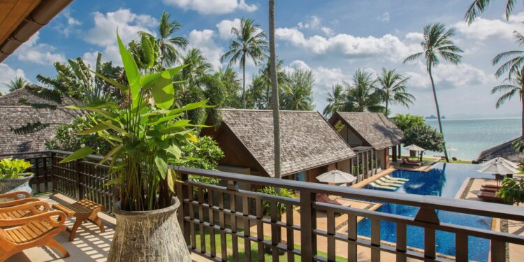 Villa Baan Puri Exklusives Ferienhaus Koh Samui Thailand Blick Vom Balkon