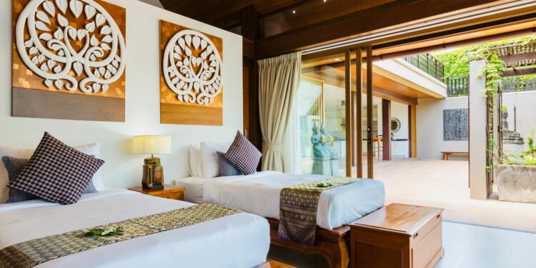 Villa Baan Puri Exklusives Ferienhaus Koh Samui Thailand Schlafzimmer Mit Zugang Zum Innenhof