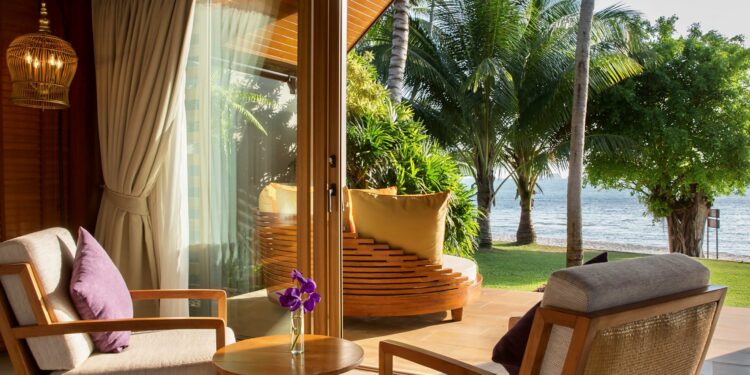 Villa Baan Puri Traumhaftes Ferienhaus Koh Samui Thailand Ausblick Vom Schlafzimmer