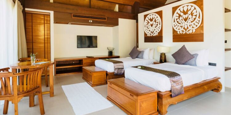 Villa Baan Puri Traumhaftes Ferienhaus Koh Samui Thailand Schlafzimmer Mit Einzelbetten