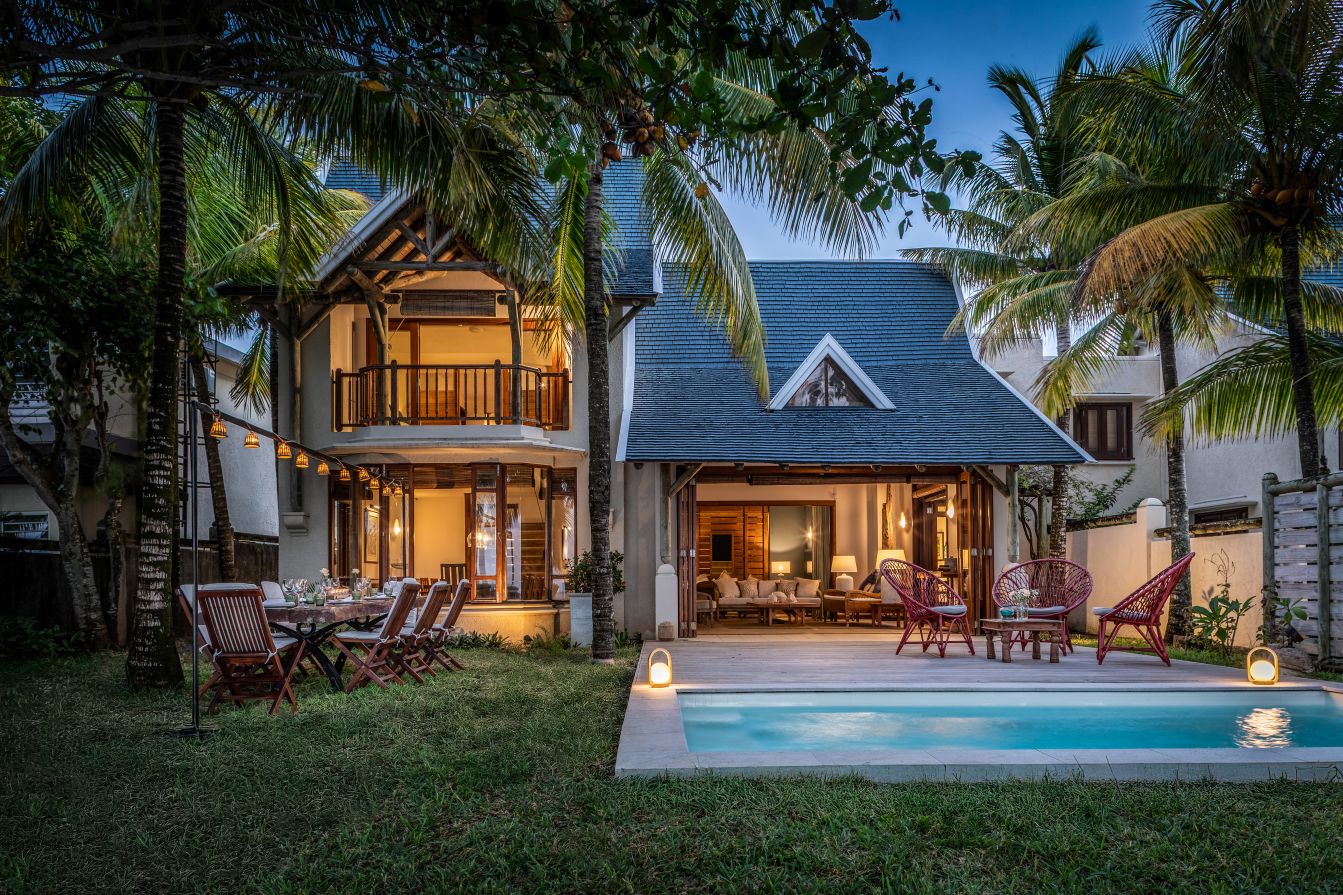 Villa Belle Mare Luxus Ferienhaus Mauritius Am Strand Mieten Außen