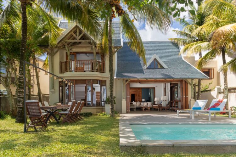 Villa Belle Mare Luxus Ferienhaus Mauritius Am Strand Mieten Außenansicht