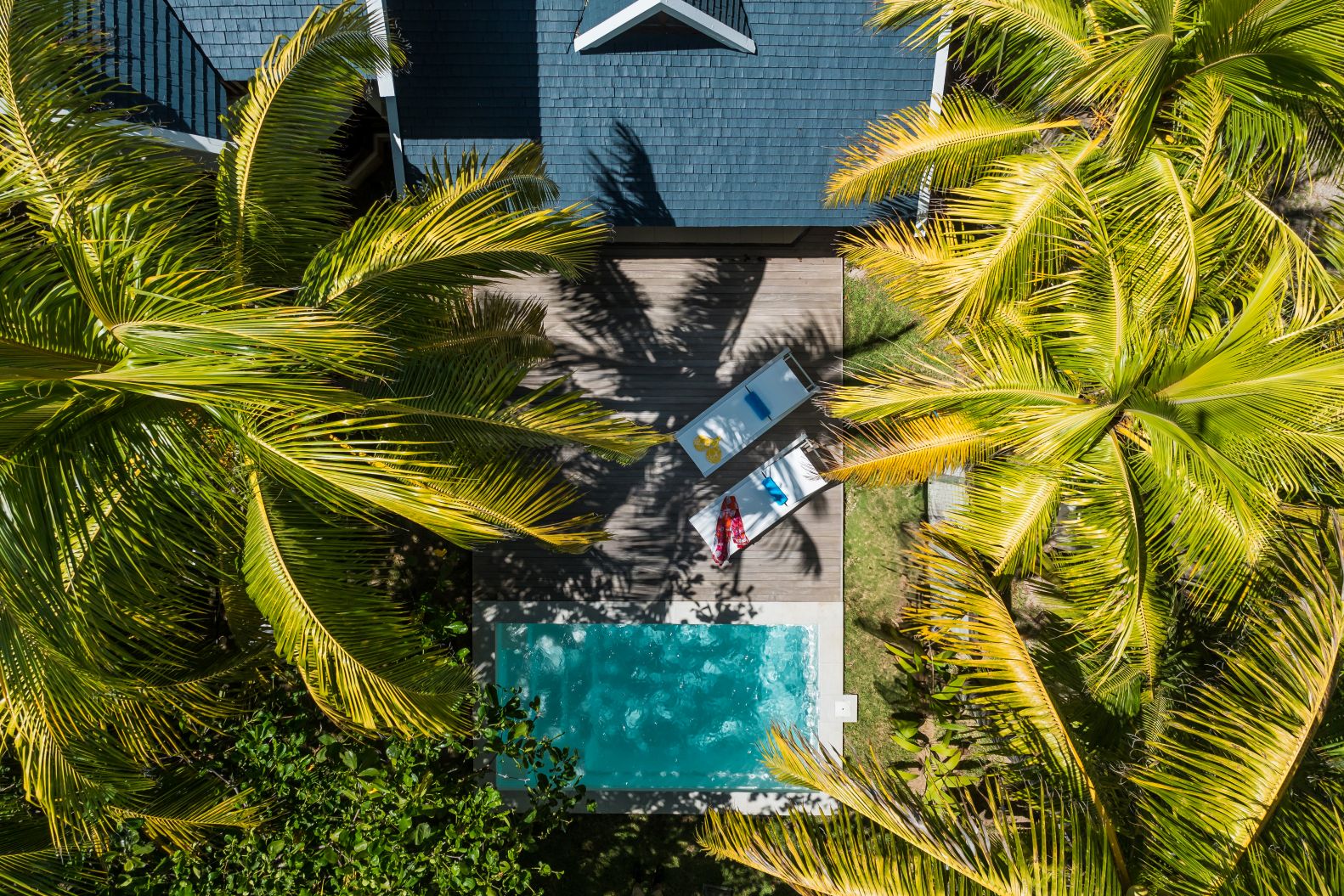 Villa Belle Mare Luxus Ferienhaus Mauritius Am Strand Mieten Drohne