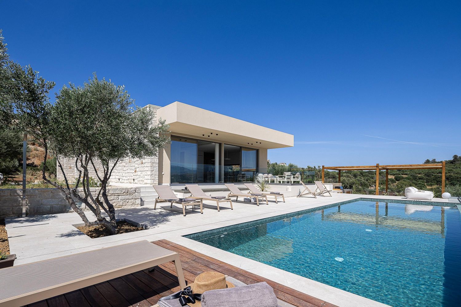 Villa Ble Luxus Ferienhaus Jreta Mieten Poolbereich