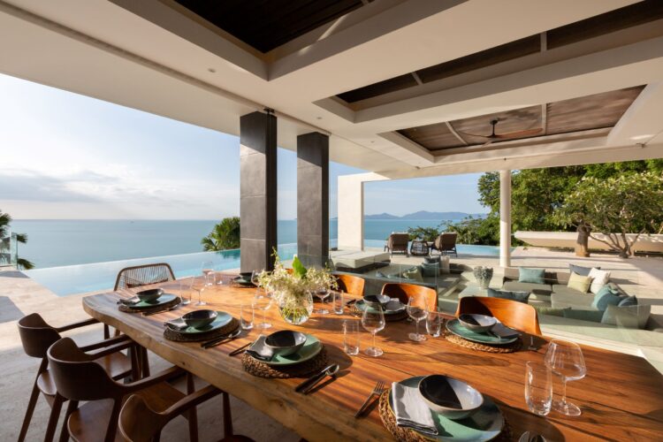Villa Celadon Luxus Ferienhaus Koh Samui Mit Meerblick Mieten Esstisch