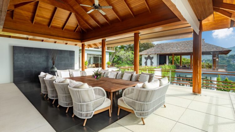 Villa Chelay Luxus Ferienvilla Phuket Thailand Mit Meerblick Mieten Alfresco Essbereich