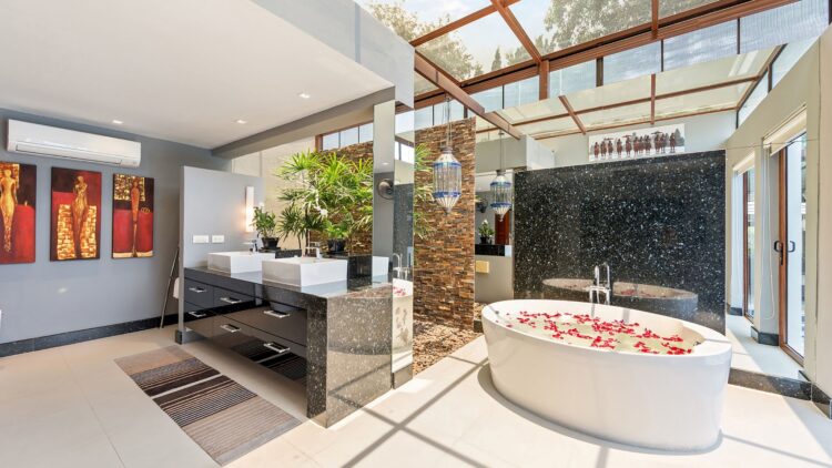 Villa Chi Samui Luxus Ferienhuas Koh Samui Am Strand Mieten Badewanne