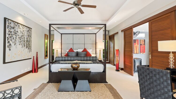 Villa Chi Samui Luxus Ferienhuas Koh Samui Am Strand Mieten Bett