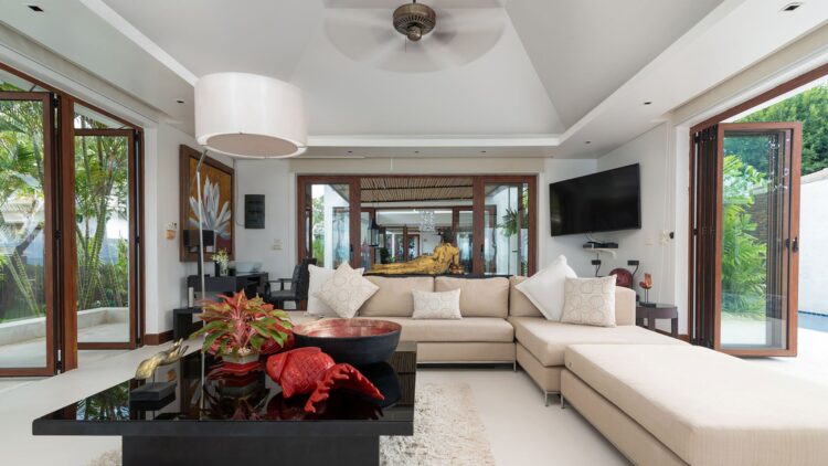 Villa Chi Samui Luxus Ferienhuas Koh Samui Am Strand Mieten Couch