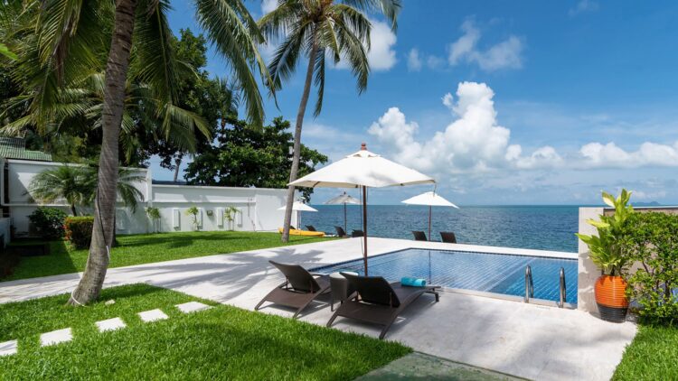 Villa Chi Samui Luxus Ferienhuas Koh Samui Am Strand Mieten Garten