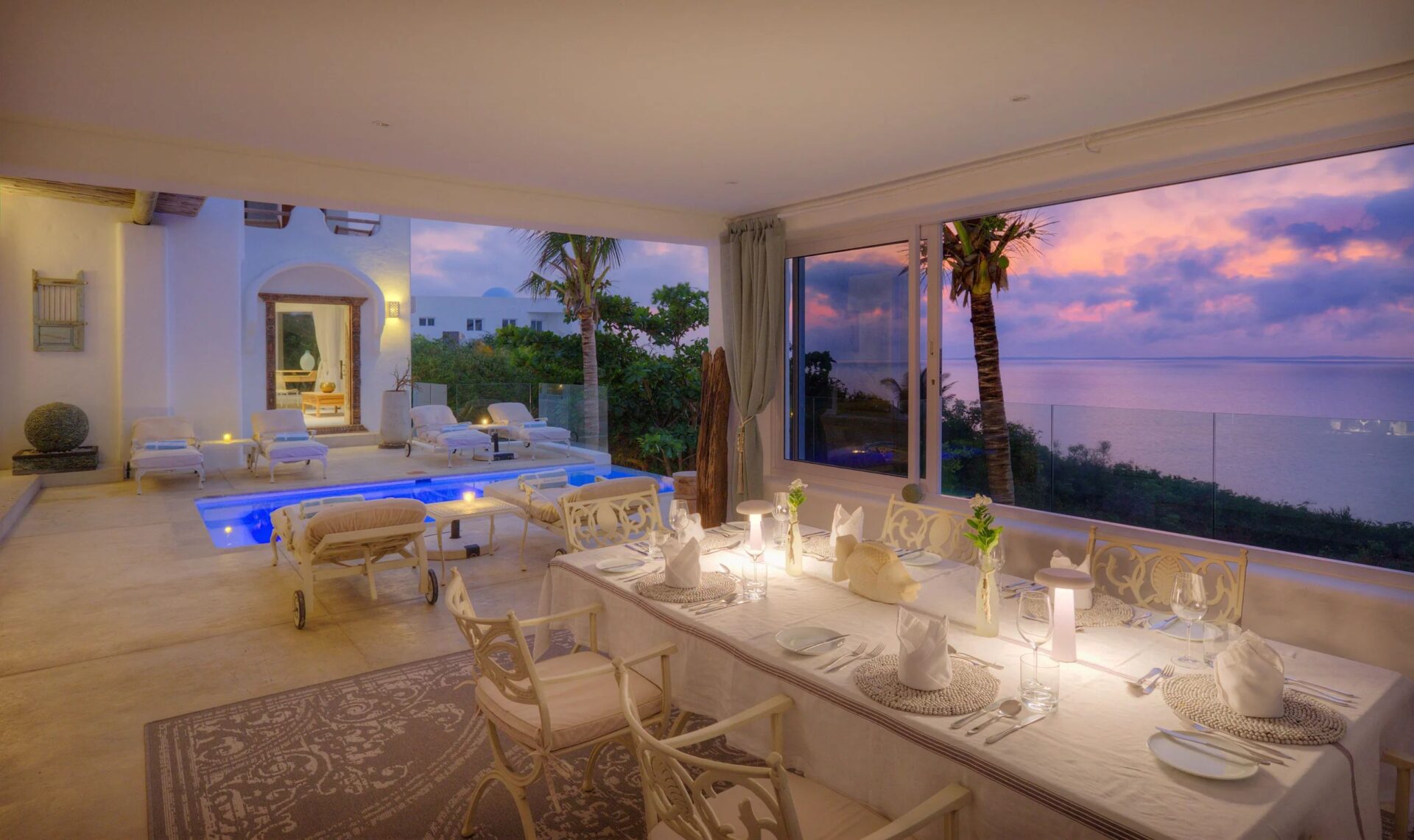 Villa Da Praia Luxus Ferienhaus Mosambik Mieten Dinner