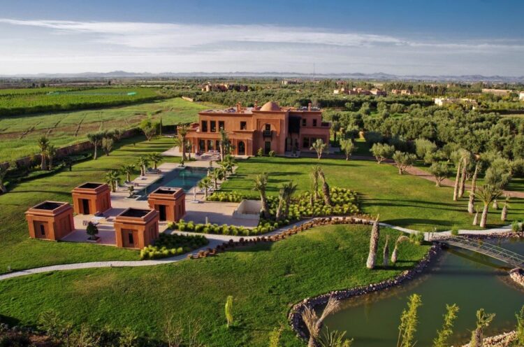 Villa Douce Amande Luxus Ferienhaus Marokko Mieten Drohne