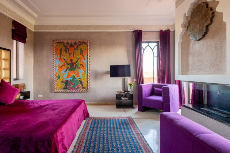 Villa Douce Amande Luxus Ferienvilla Marokko Mieten Bett