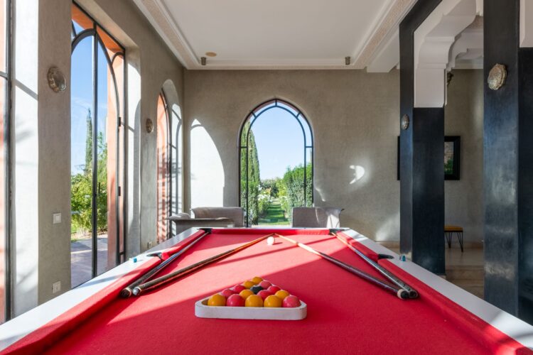 Villa Douce Amande Luxus Ferienvilla Marokko Mieten Billiard