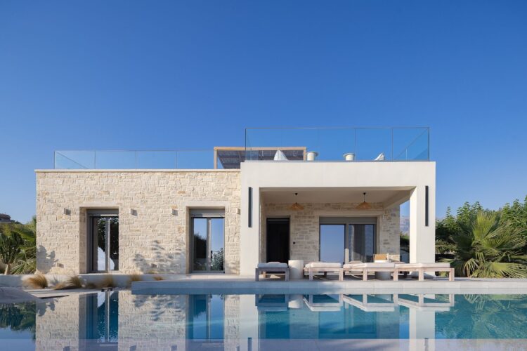 Villa Dramia Luxus Ferienhaus Kreta Außenansicht