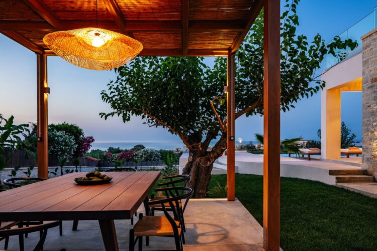 Villa Dramia Luxus Ferienhaus Kreta Mit Pool Mieten Abendstimmung