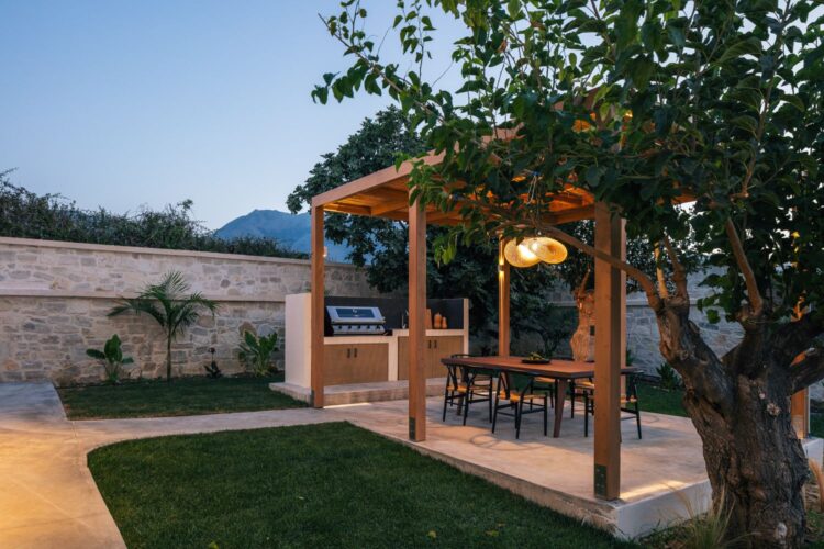 Villa Dramia Luxus Ferienhaus Kreta Mit Pool Mieten Außenküche