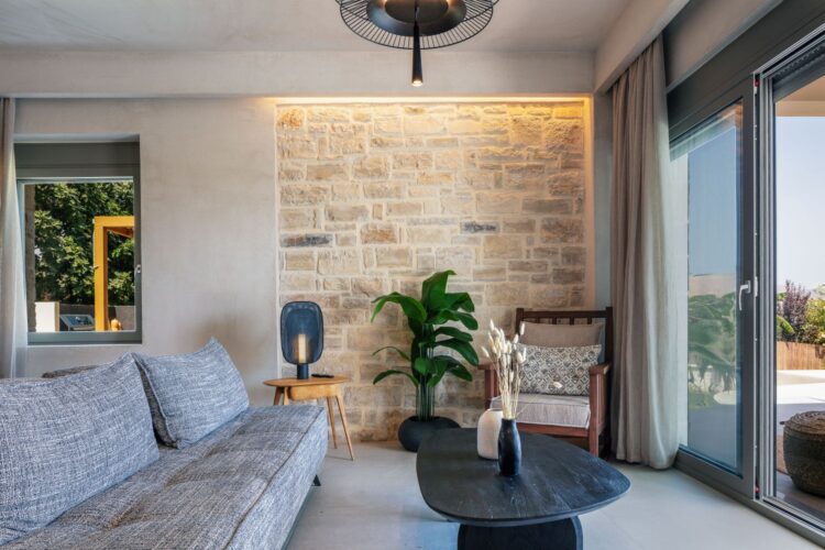 Villa Dramia Luxus Ferienhaus Kreta Mit Pool Mieten Couch