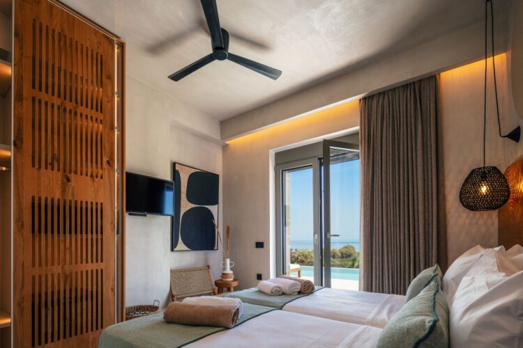 Villa Dramia Luxus Ferienhaus Kreta Mit Pool Mieten Schlafzimmer