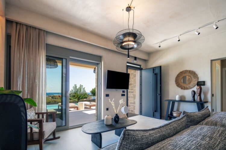 Villa Dramia Luxus Ferienhaus Kreta Mit Pool Mieten Sofa