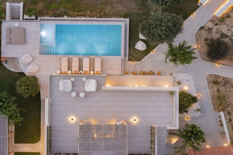 Villa Dramia Luxus Ferienhaus Kreta Von Oben