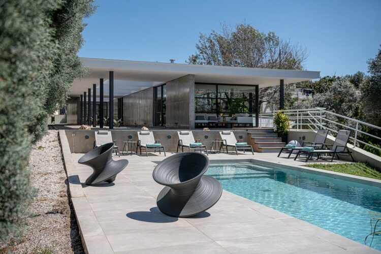 Villa Epta Luxus Ferienhaus Kreta Mieten Poolterrasse