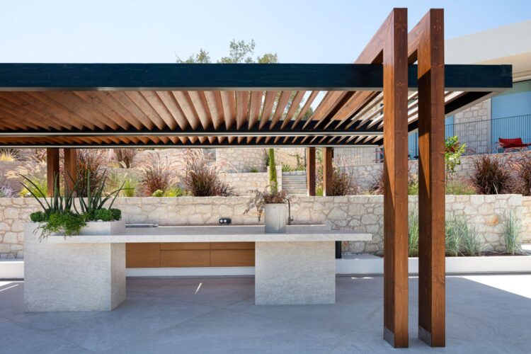 Villa Estelle Luxus Ferienhaus Kreta Mieten Außenküche