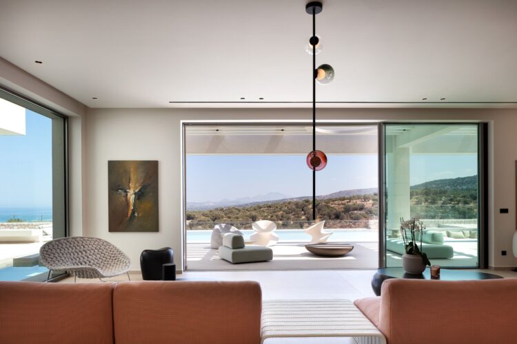 Villa Estelle Luxus Ferienhaus Kreta Mieten Couch