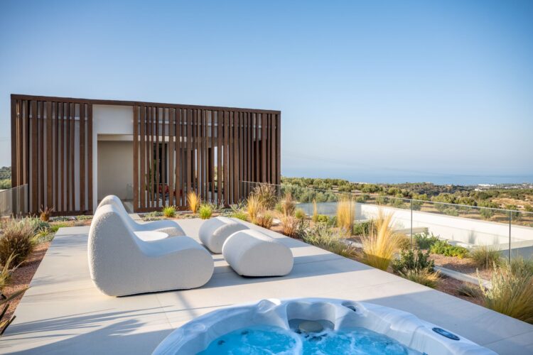 Villa Estelle Luxus Ferienhaus Kreta Mieten Dachterrasse