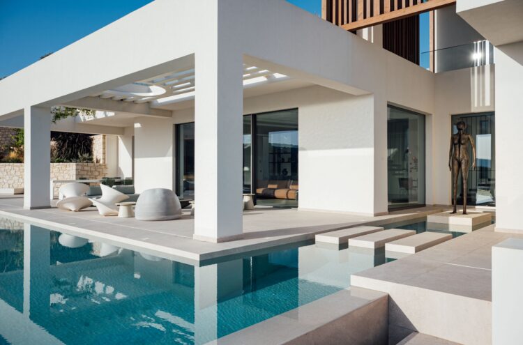 Villa Estelle Luxus Ferienhaus Kreta Mieten Pool Area