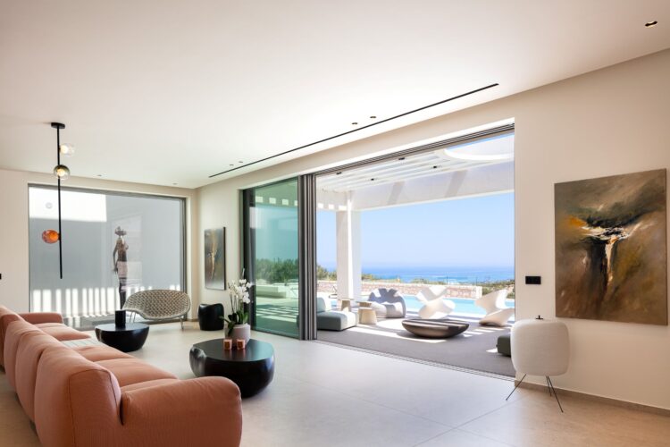 Villa Estelle Luxus Ferienhaus Kreta Mieten Wohnbereich