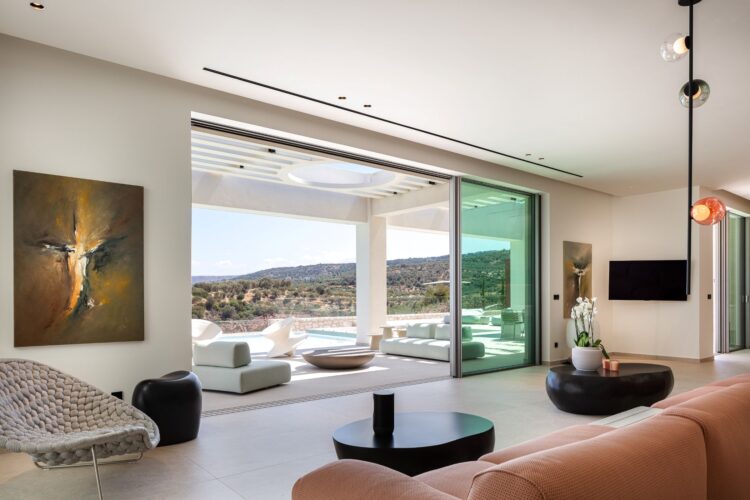 Villa Estelle Luxus Ferienhaus Kreta Mieten Wohnzimmer