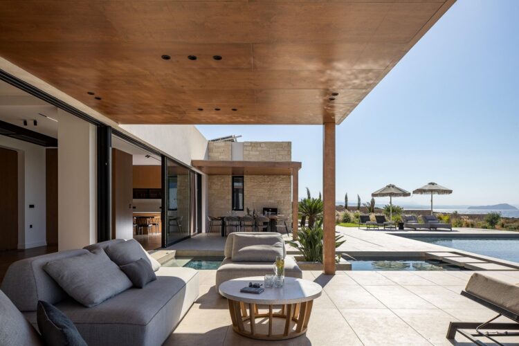 Villa Gianni Luxus Ferienhaus Kreta Am Meer Mieten Outdoor Lounge