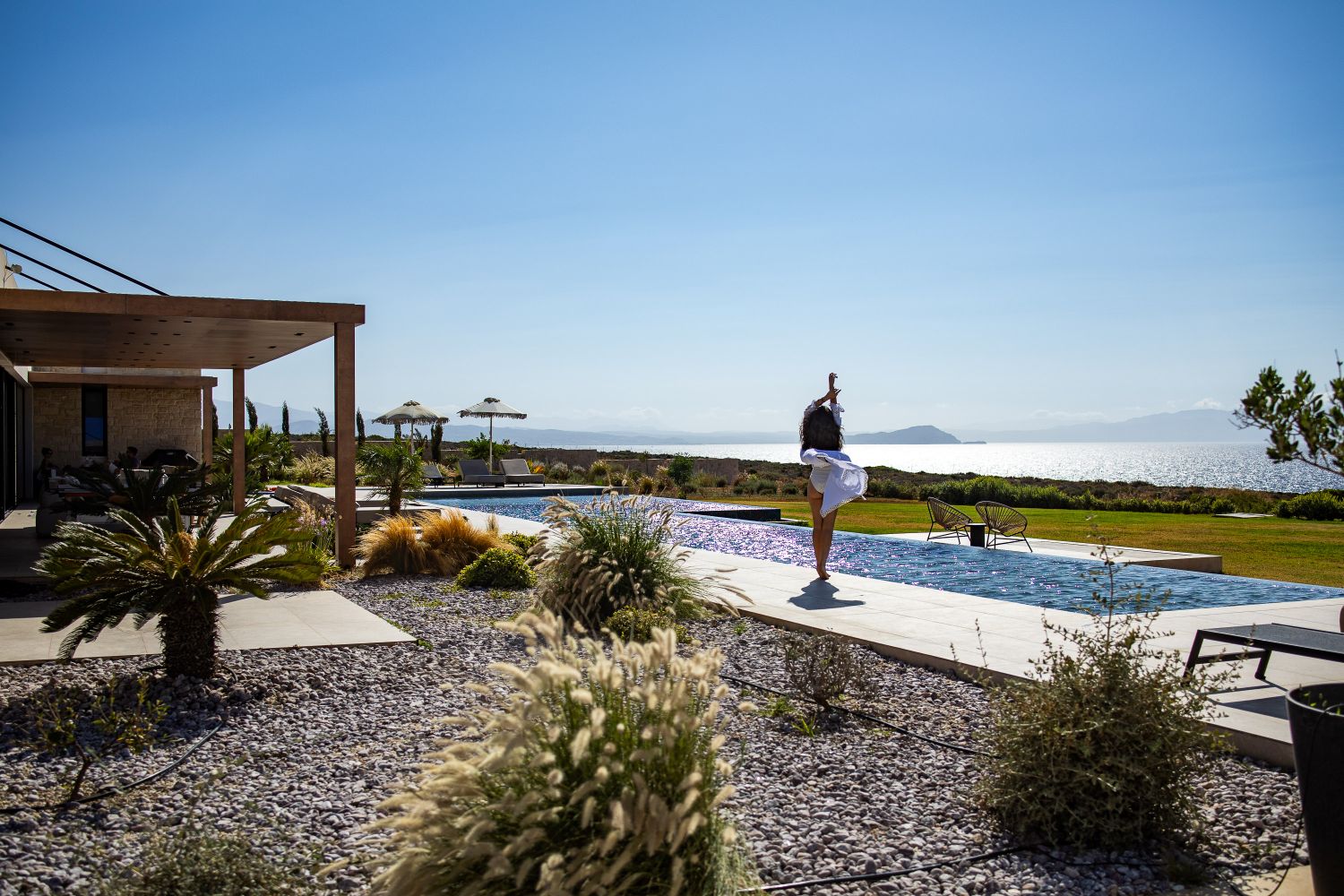 Villa Gianni Luxus Ferienhaus Kreta Am Meer Mieten Poolterrasse