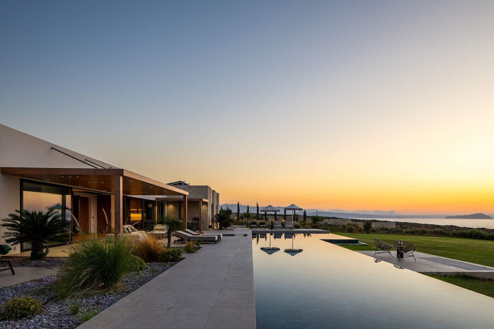 Villa Gianni Luxus Ferienhaus Kreta Am Meer Mieten Sonnenuntergang