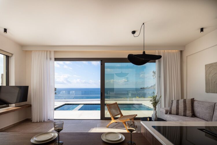 Villa Gino Luxus Ferienhaus Kreta Am Strand Mieten Wohn Couch