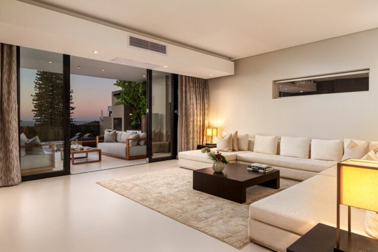 Villa Hilarity Luxus Ferienhaus Kapstadt Meerblick Mieten Sofa