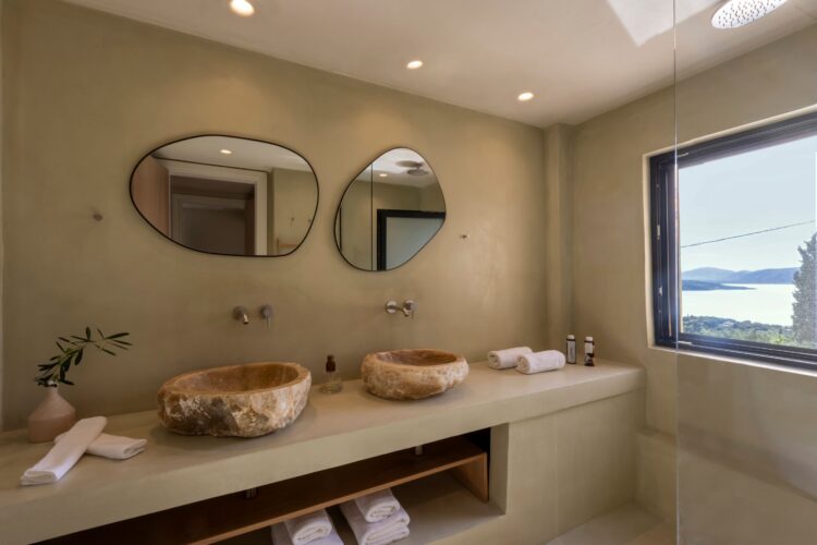 Villa Ionis Luxus Ferienhaus Korfu Mieten Bad