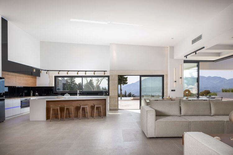 Villa Kaia Luxus Ferienhaus Kreta Mit Pool Mieten Wohnzimmer