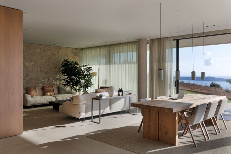 Villa Kalliste Luxus Ferienhaus Peloponnes Griechenland Mieten Wohnbereich