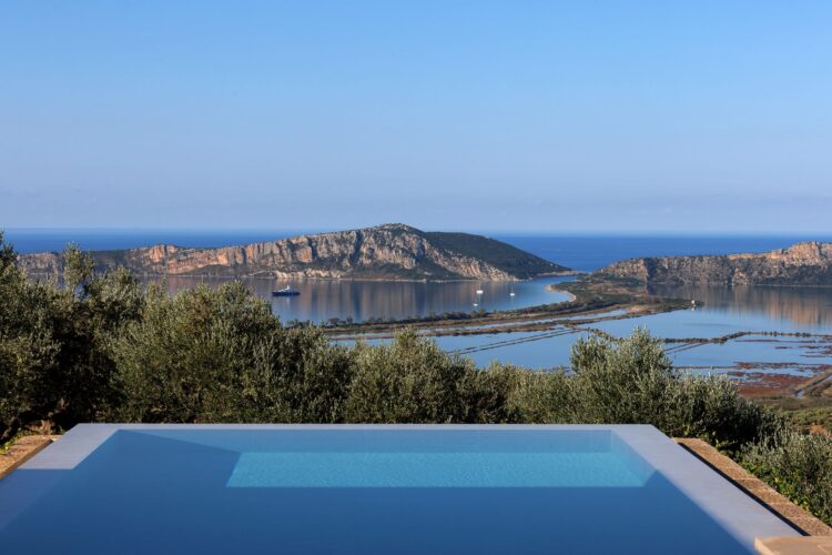 Villa Kalliste Luxus Ferienvilla Peloponnes Griechenland Mieten Ausblick