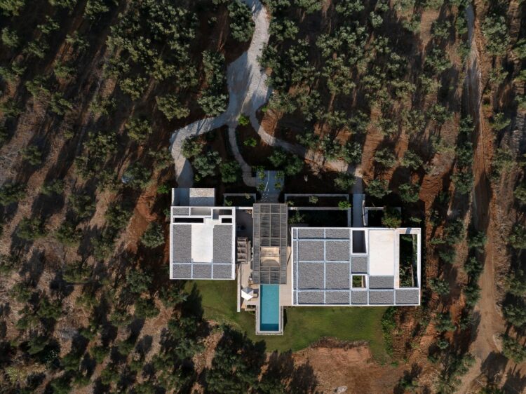Villa Kalliste Luxus Ferienvilla Peloponnes Griechenland Mieten Drohne