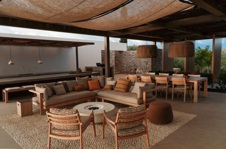 Villa Kalliste Luxus Ferienvilla Peloponnes Griechenland Mieten Lounge Area