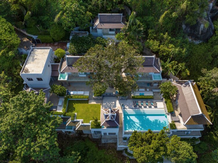 Villa La Prana Luxus Ferienhaus Phuket Thailand Am Meer Mieten Drohne