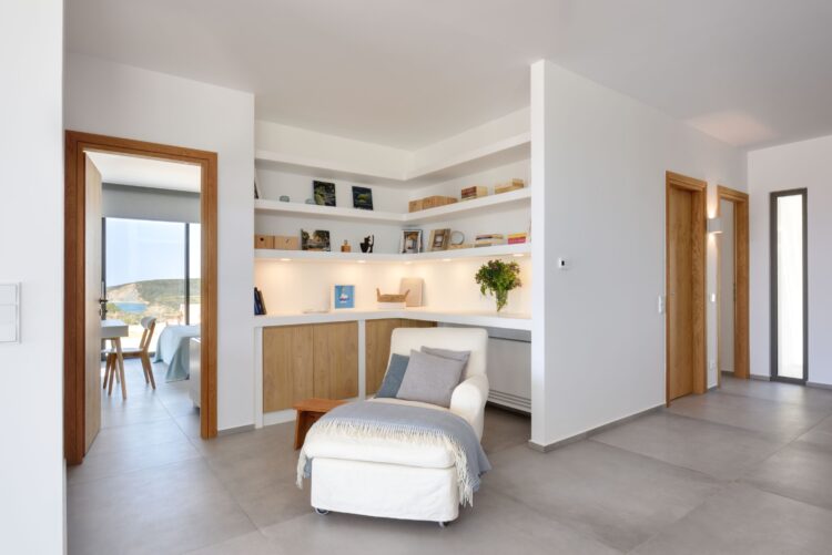 Villa Lambes Beach Luxus Ferienhaus Peloponnes Mieten Leseecke