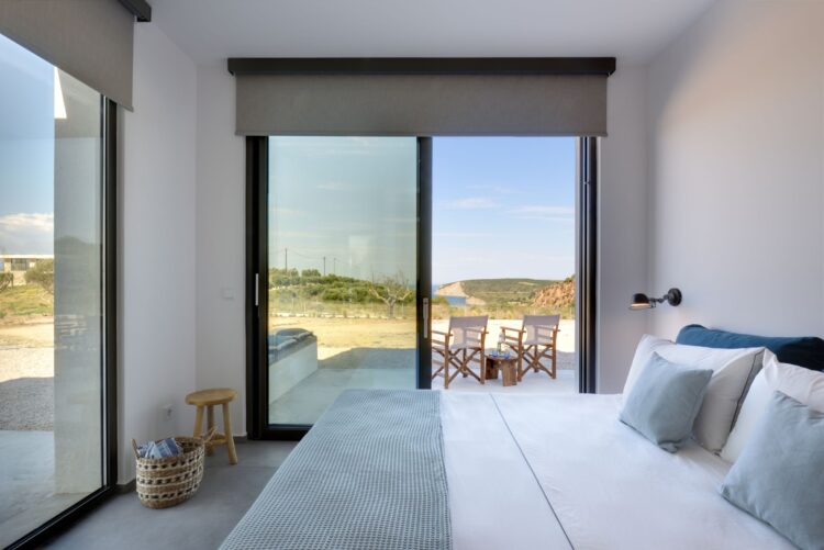 Villa Lambes Beach Luxus Ferienhaus Peloponnes Mieten Schlafzimmer