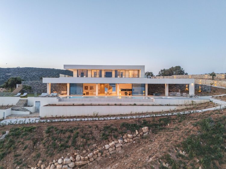 Villa Layla Luxus Ferienhaus Kreta Mit Pool Mieten Abendstimmung
