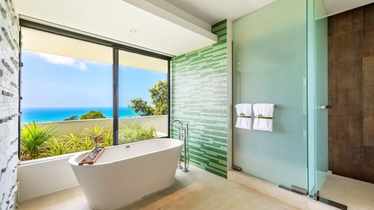 Villa Lime Zest Luxus Ferienhaus Koh Samui Mieten Badewanne View