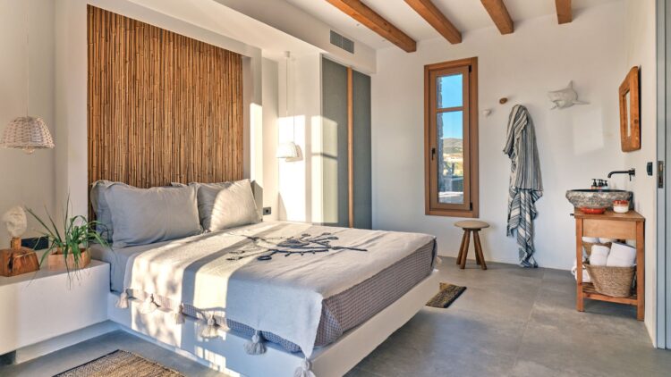 Villa Molos Beach Luxuriöses Ferienhaus Paros Mit Pool Schlafzimmer